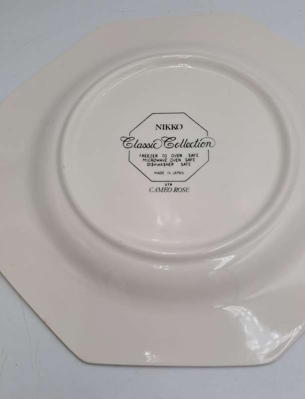 Vintage 1982-1992 Cameo Rose Large Dinner Plate By Nikko Classic Collection (11 Available)-Japan