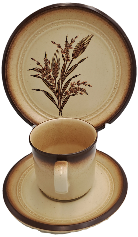 18pc ARITA HONEY WHEAT Country Kitchen 4339 Trio's x 6-Made in Japan