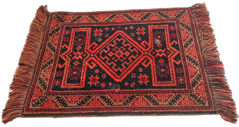 Small Miniture Middle East Rug -Carpet 36cm x 23cm (Pure Wool)