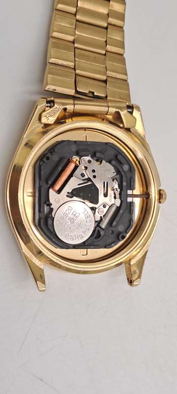 Vintage Pre-Owned Men's Seiko 7N43 Quartz Gold Plated Day-Date watch -Excellent Condition