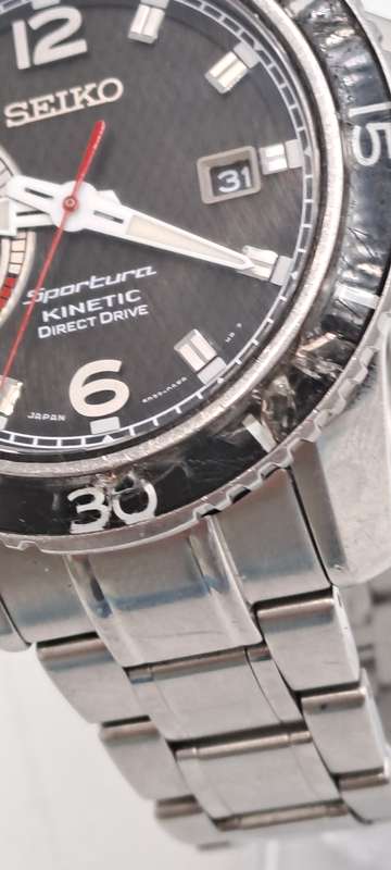 Pre-owned 2014 Seiko Sportura SRG017 Kinetic Direct Drive Mens watch -Working -see condition