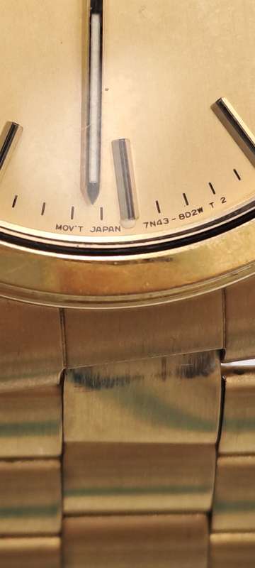 Vintage Pre-Owned Men's Seiko 7N43 Quartz Gold Plated Day-Date watch -Excellent Condition