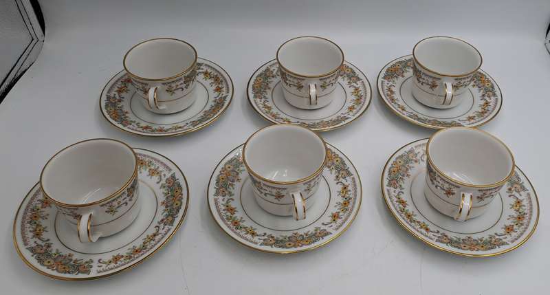 12pc Vintage 1975-1982 Contemporary Noritake 6 Demitasse CLARA 2687  cup and Saucer sets-Sri-Lanka