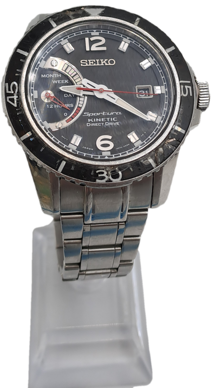 Pre-owned 2014 Seiko Sportura SRG017 Kinetic Direct Drive Mens watch -Working -see condition