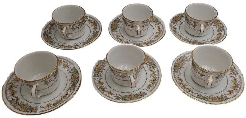 12pc Vintage 1975-1982 Contemporary Noritake 6 Demitasse CLARA 2687  cup and Saucer sets-Sri-Lanka