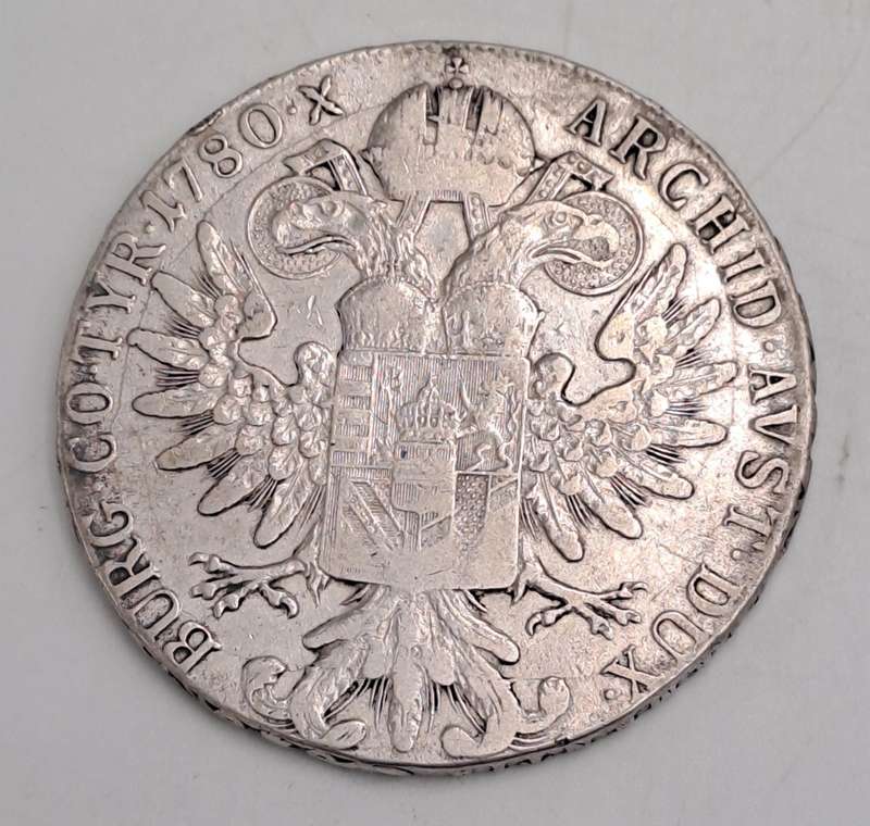 1780  Austrian Empire (SILVER .833)  1 Thaler - Maria Theresia Vienna -(243 year old Coin)