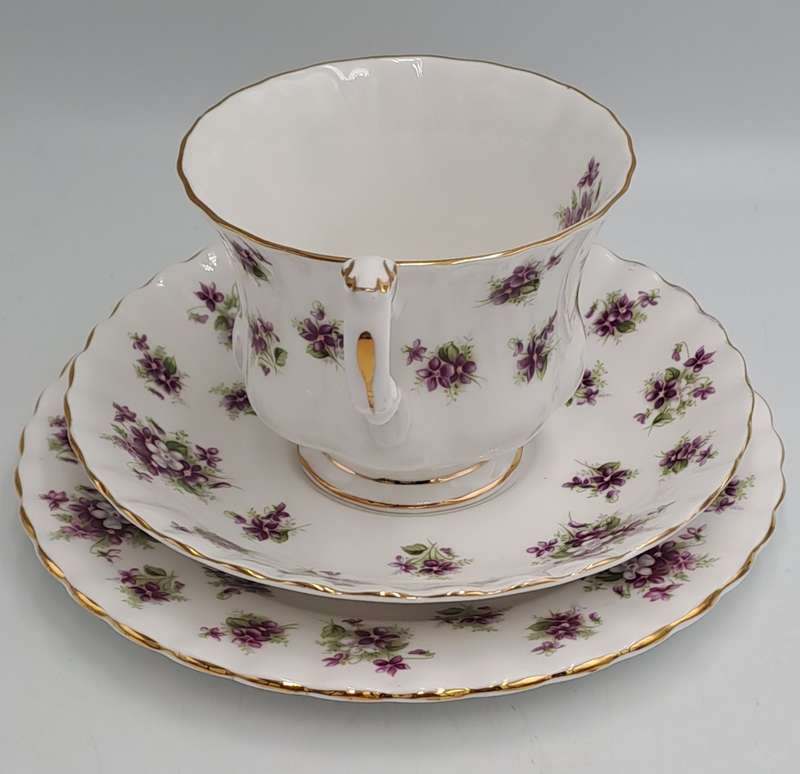 Vintage Royal Albert SWEET VIOLETS Tea Trio Bone China (12 Available) Excellent Condition
