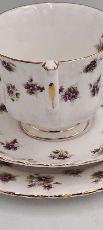 Vintage Royal Albert SWEET VIOLETS Tea Trio Bone China (12 Available) Excellent Condition