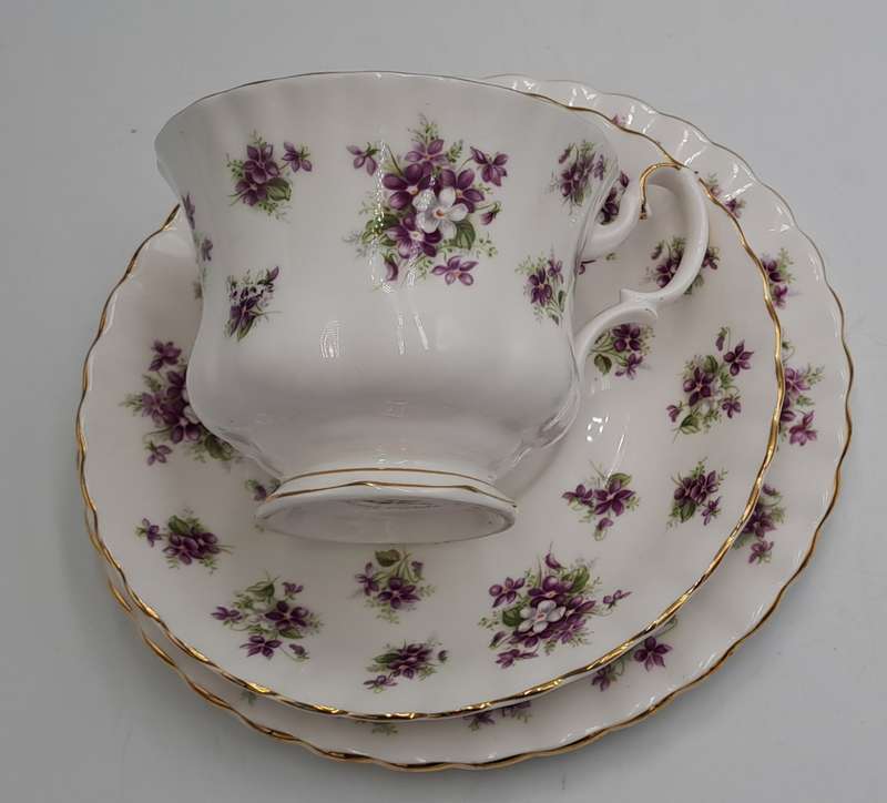 Vintage Royal Albert SWEET VIOLETS Tea Trio Bone China (12 Available) Excellent Condition