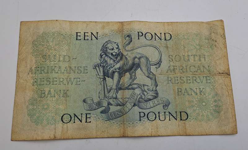 1951 South Africa  1 Pound Note -Afrikaans - English-M.H de Kock