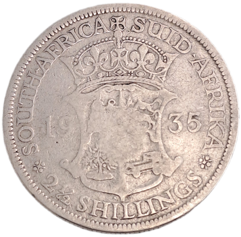 1935 South Africa 2½ Shillings (Silver .800)- George V