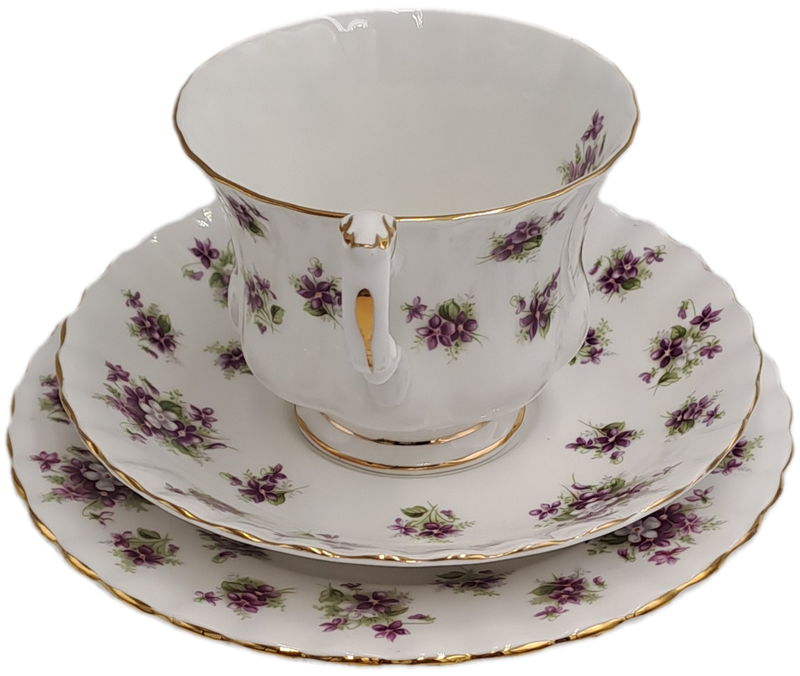 Vintage Royal Albert SWEET VIOLETS Tea Trio Bone China (12 Available) Excellent Condition