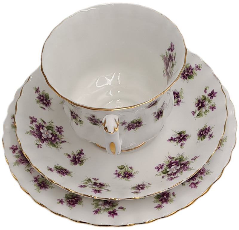 Vintage Royal Albert SWEET VIOLETS Tea Trio Bone China (12 Available) Excellent Condition