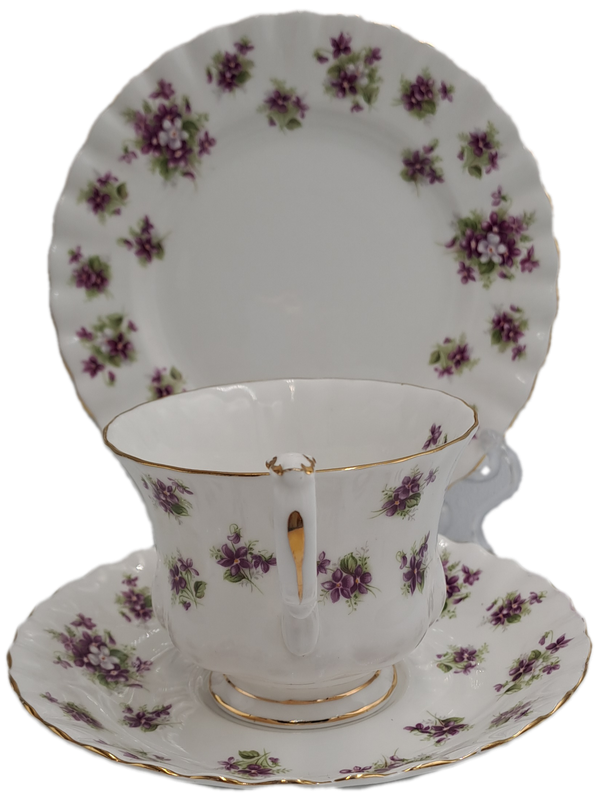Vintage Royal Albert SWEET VIOLETS Tea Trio Bone China (12 Available) Excellent Condition