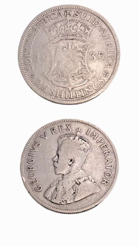 1935 South Africa 2½ Shillings (Silver .800)- George V