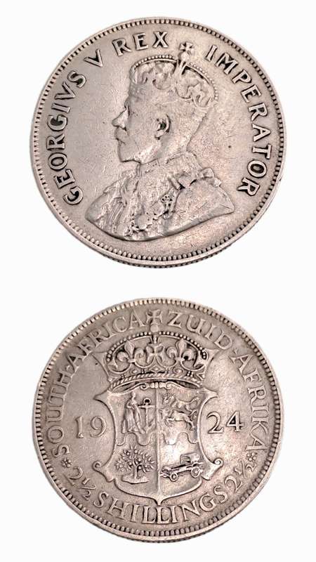 South Africa 1924 2½ Shillings  (.800 Silver) - George V