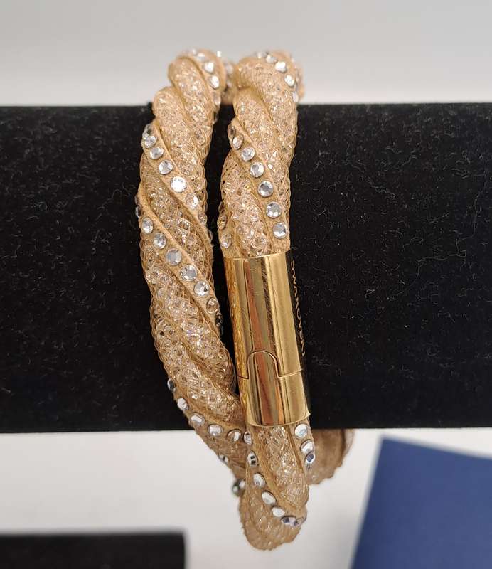 Swarovski Stardust Deluxe Golden Crystal Double Wrap Bracelet Boxed
