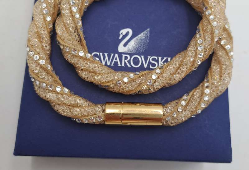 Swarovski Stardust Deluxe Golden Crystal Double Wrap Bracelet Boxed