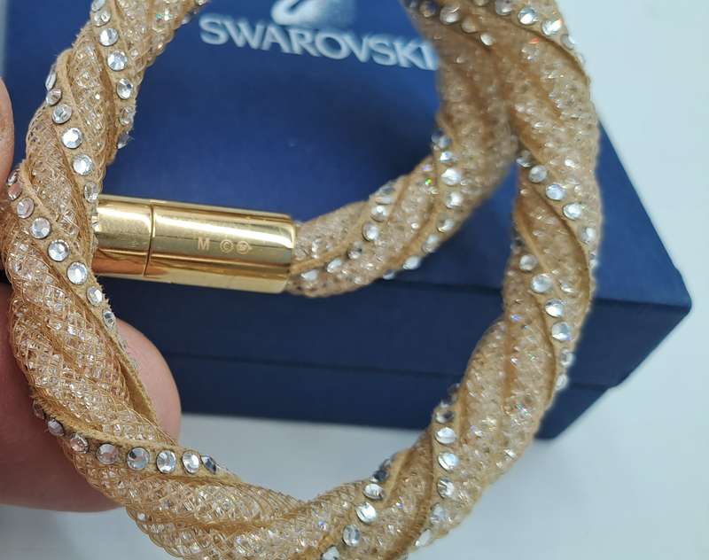 Swarovski Stardust Deluxe Golden Crystal Double Wrap Bracelet Boxed
