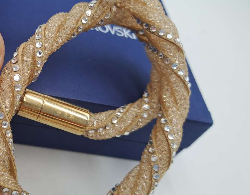Swarovski Stardust Deluxe Golden Crystal Double Wrap Bracelet Boxed