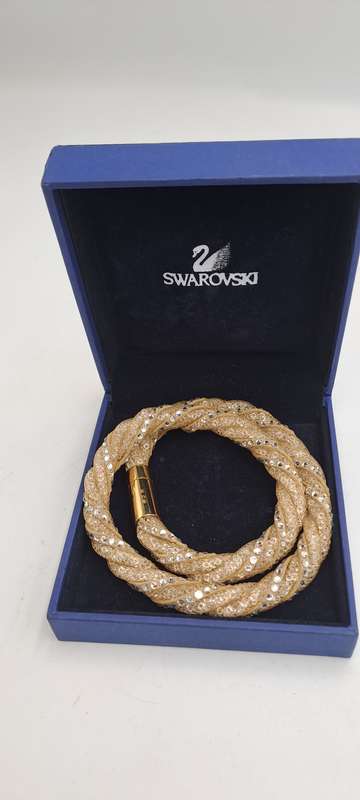 Swarovski Stardust Deluxe Golden Crystal Double Wrap Bracelet Boxed