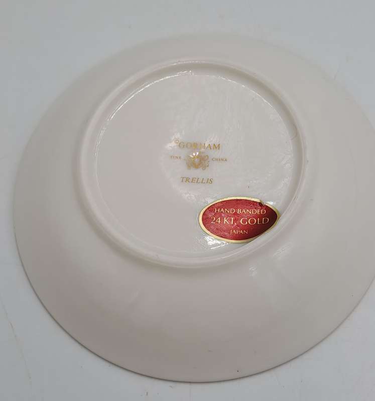 Vintage Gorham TRELLIS Fine China Bowl 24kt Gold Hand Banded Japan-Mint Condition-7 Available