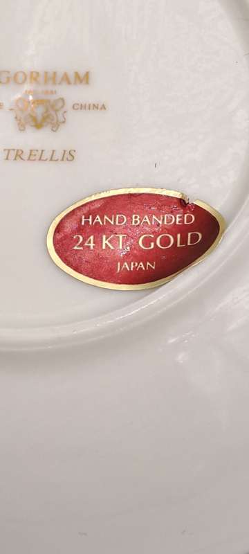 Vintage Gorham TRELLIS Fine China Bowl 24kt Gold Hand Banded Japan-Mint Condition-7 Available