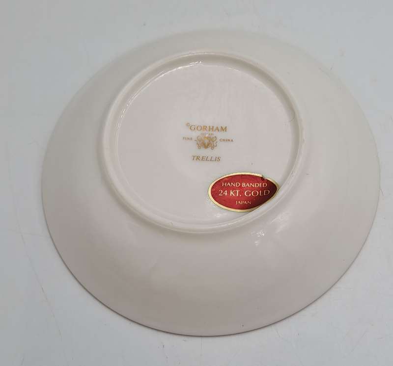 Vintage Gorham TRELLIS Fine China Bowl 24kt Gold Hand Banded Japan-Mint Condition-7 Available