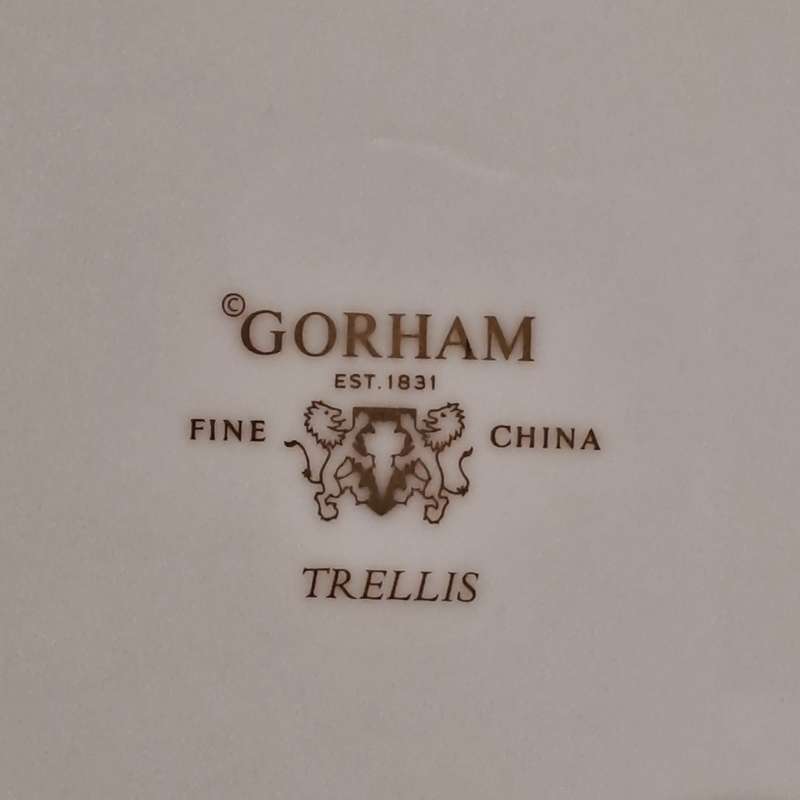 Vintage Gorham TRELLIS Fine China Salad Plate 24kt Gold Hand Banded Japan-Mint -6 Available