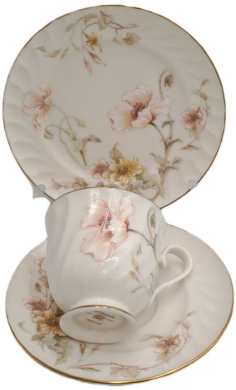 Vintage Gorham TRELLIS Fine China Tea Trio 24kt Gold Hand Banded Japan-Mint -5 Available