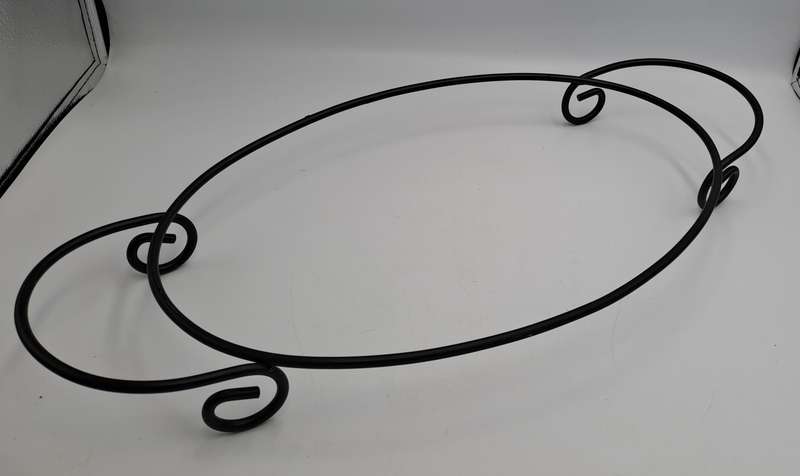 A Large Porcelain Woolworths Oval Serving Platter on Metal Stand Imported from Portugal