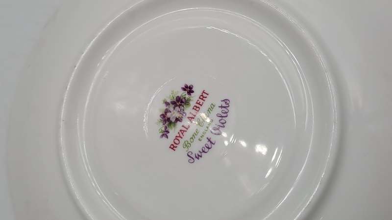 Vintage Royal Albert SWEET VIOLETS Tea Duo Bone China (The Cup has a hairline Crack)