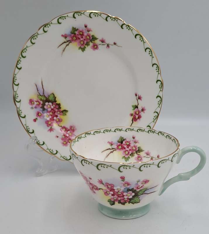 Vintage Vintage Shelley Fine bone Tea Cup and Side Plate -Blossom Pattern-4 Available