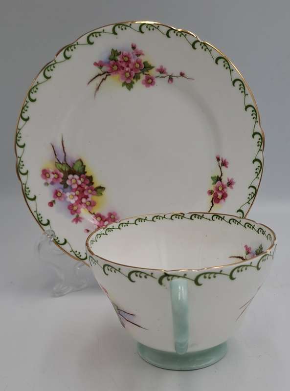 Vintage Vintage Shelley Fine bone Tea Cup and Side Plate -Blossom Pattern-4 Available