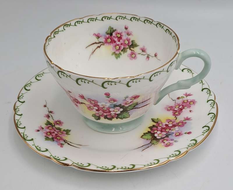 Vintage Vintage Shelley Fine bone Tea Cup and Side Plate -Blossom Pattern-4 Available