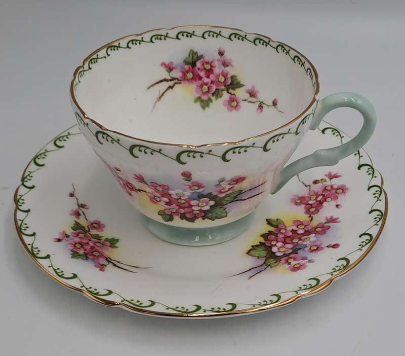 Vintage Vintage Shelley Fine bone Tea Cup and Side Plate -Blossom Pattern-4 Available