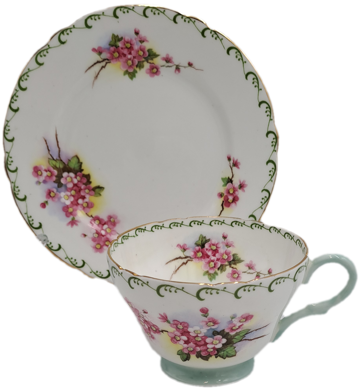 Vintage Vintage Shelley Fine bone Tea Cup and Side Plate -Blossom Pattern-4 Available