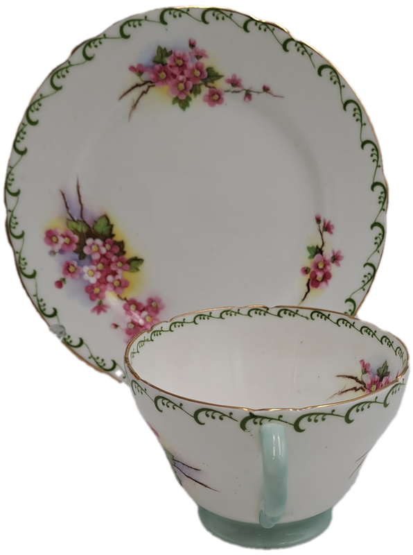 Vintage Vintage Shelley Fine bone Tea Cup and Side Plate -Blossom Pattern-4 Available