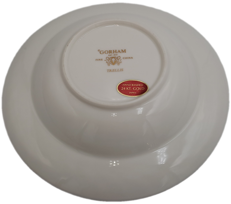 Vintage Gorham TRELLIS Fine China Soup Bowl 24kt Gold Hand Banded Japan-Mint Condition-6 Available