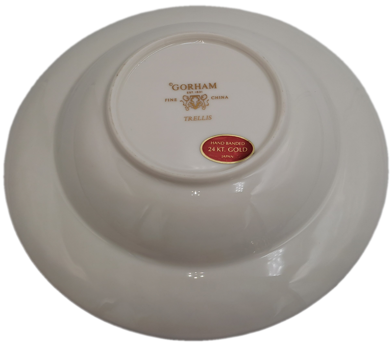 Vintage Gorham TRELLIS Fine China Soup Bowl 24kt Gold Hand Banded Japan-Mint Condition-6 Available