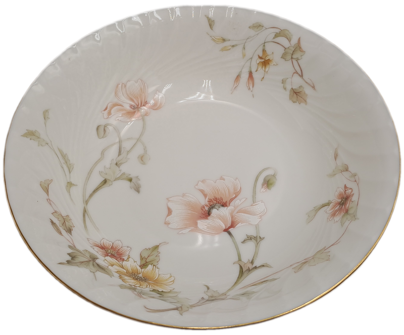 Vintage Gorham TRELLIS Fine China Large Bowl 24kt Gold Hand Banded Japan-Mint Condition-