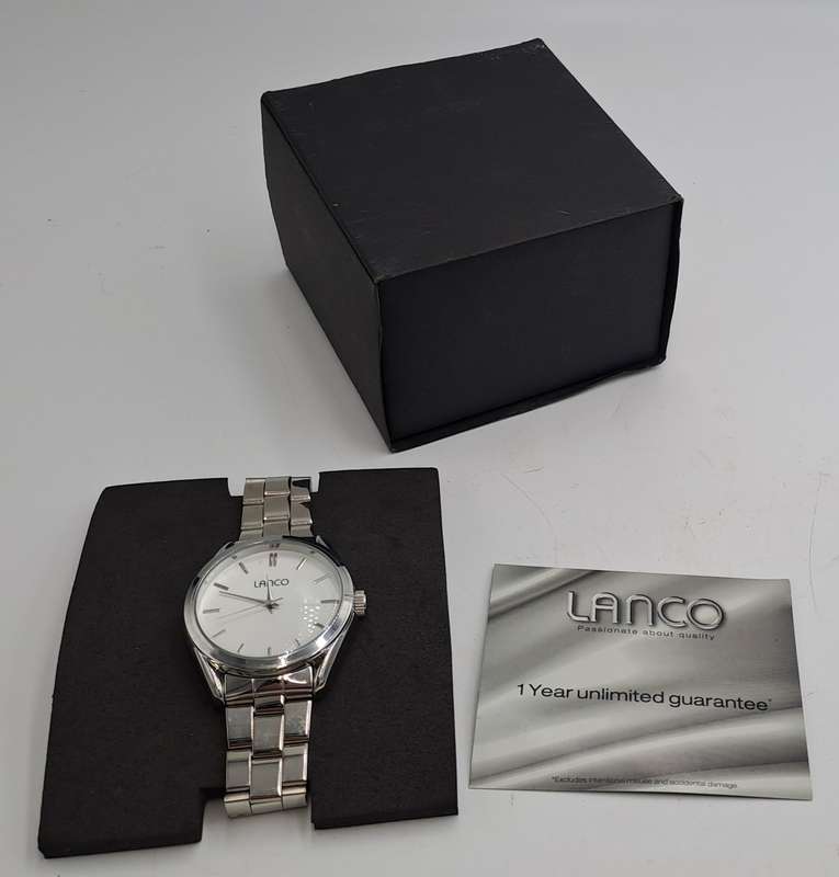 Pre-owned Lanco Stainless Steel Men's Quartz Watch- Unused -Boxed
