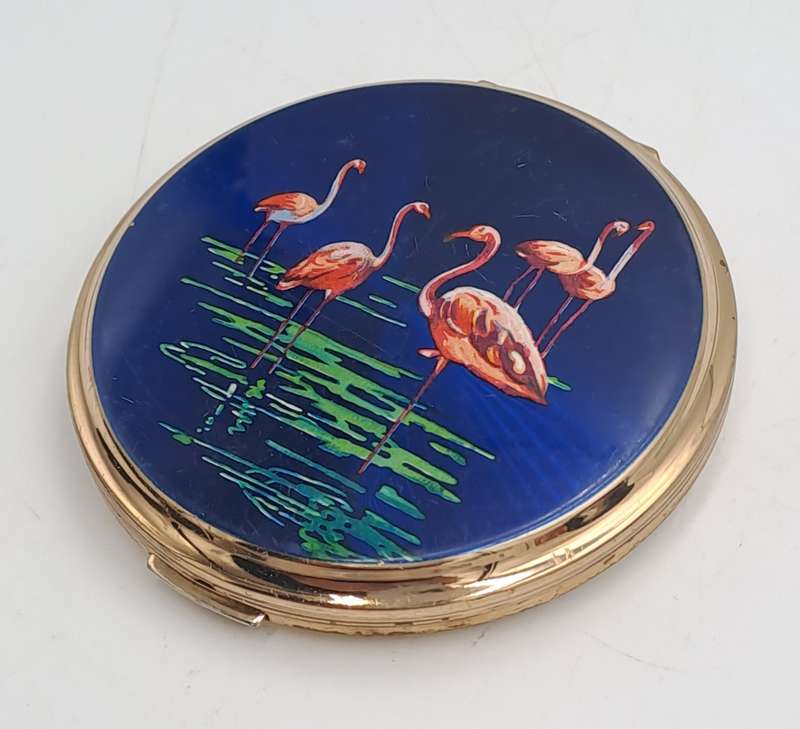 Vintage Ladies Powder Compact with Mirror  82mm in Diameter-Pat-764125