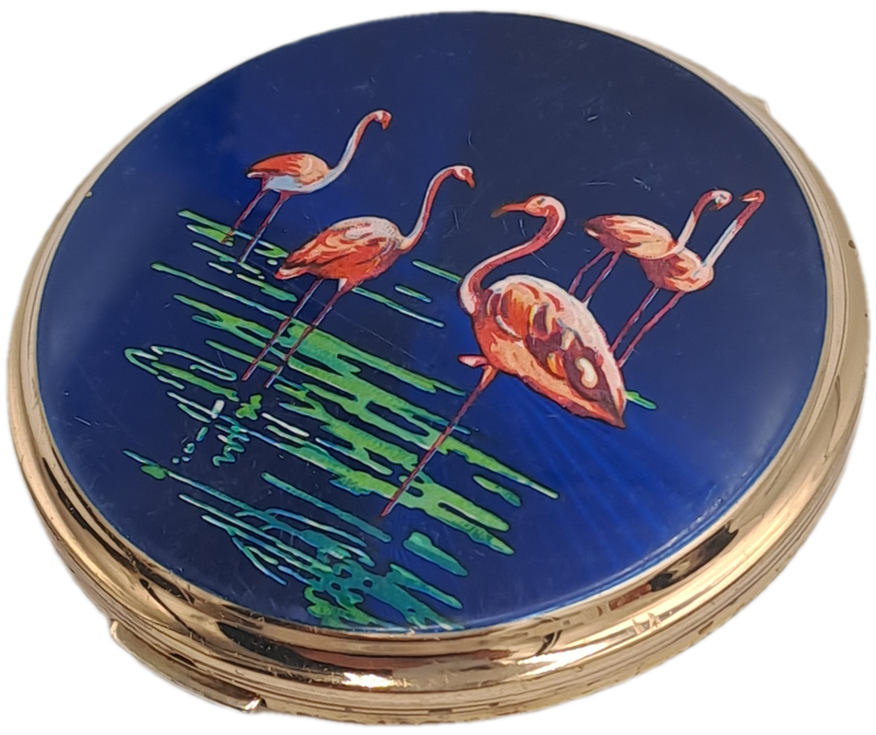 Vintage Ladies Powder Compact with Mirror  82mm in Diameter-Pat-764125