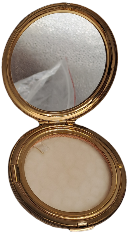 Vintage Ladies Powder Compact with Mirror  82mm in Diameter-Pat-764125