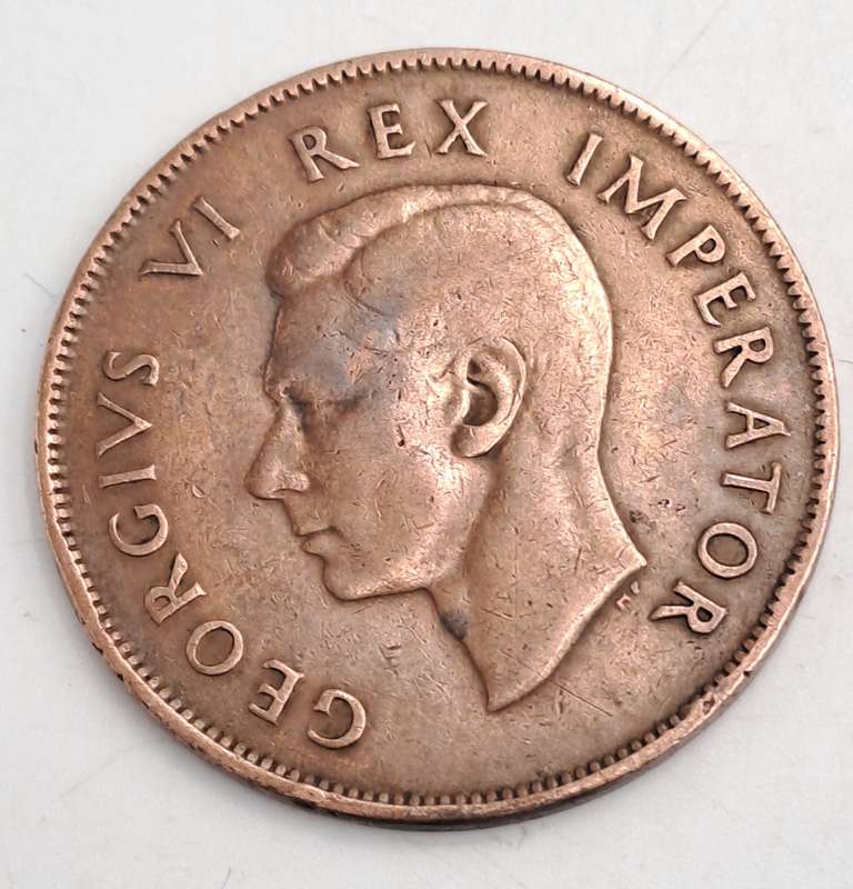 1943  South Africa Union 1 Penny - George VI-Circulated- 4010040 Minted