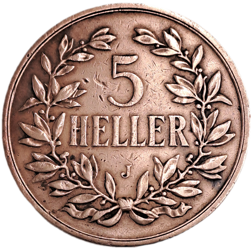 Rare 1908 German East Africa 5 Heller - Wilhelm II-Circulated