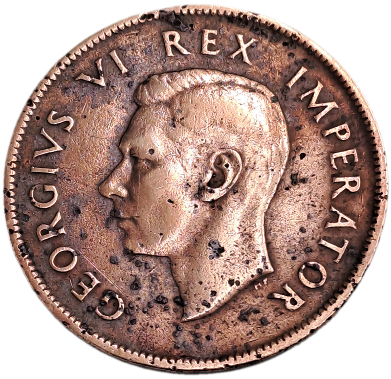1940  South Africa Union 1 Penny - George VI-Circulated- 3591840 Minted