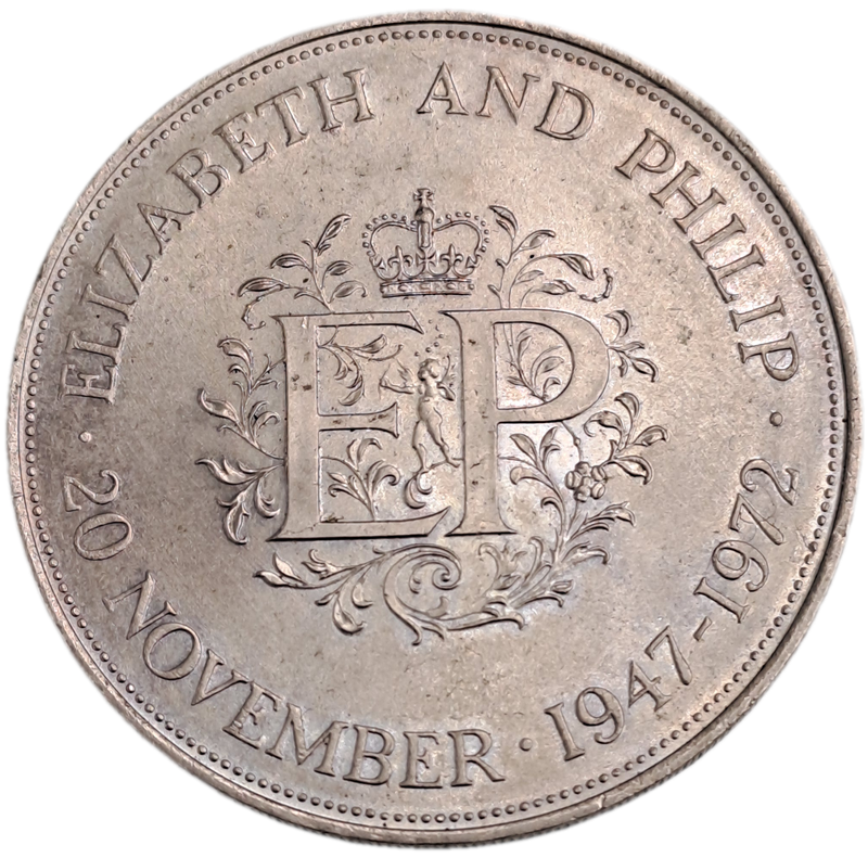 1972 United Kingdom 25 New Pence - Elizabeth II Silver Wedding  - 7452100 Minted