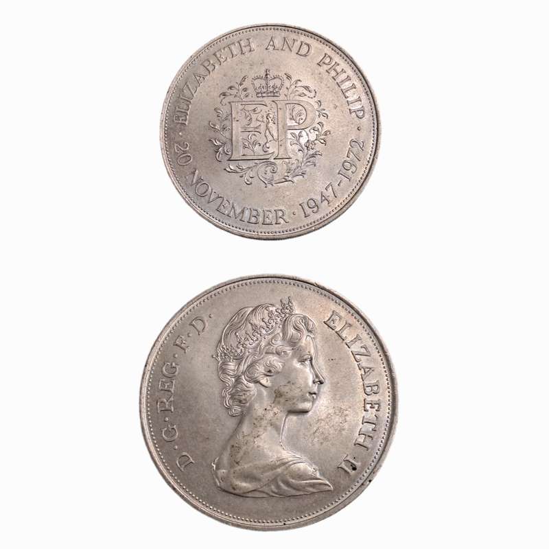 1972 United Kingdom 25 New Pence - Elizabeth II Silver Wedding  - 7452100 Minted